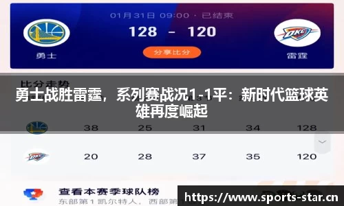 勇士战胜雷霆，系列赛战况1-1平：新时代篮球英雄再度崛起